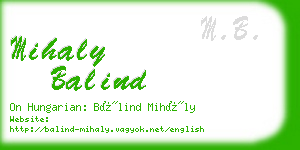 mihaly balind business card